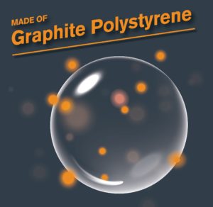 Graphite Polystyrene graphic image with bubble