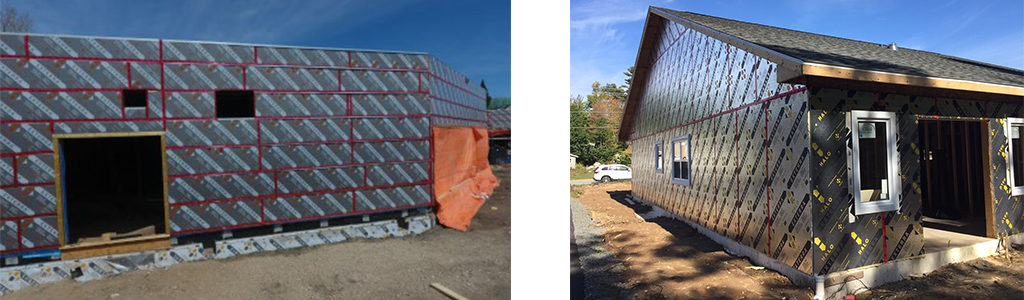 Halo® Exterra® installed on exterior of two buildings at a job site