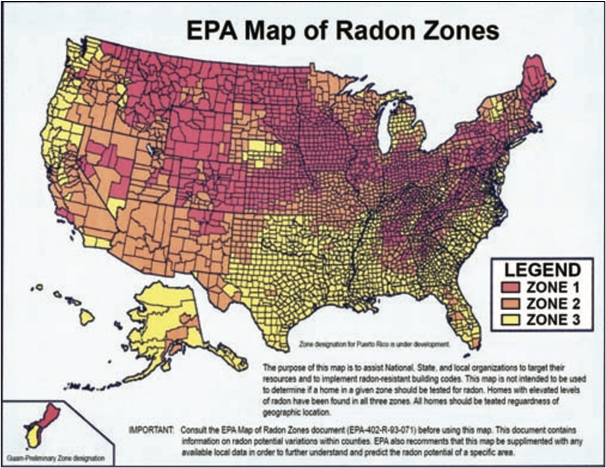 High levels of Radon In The US