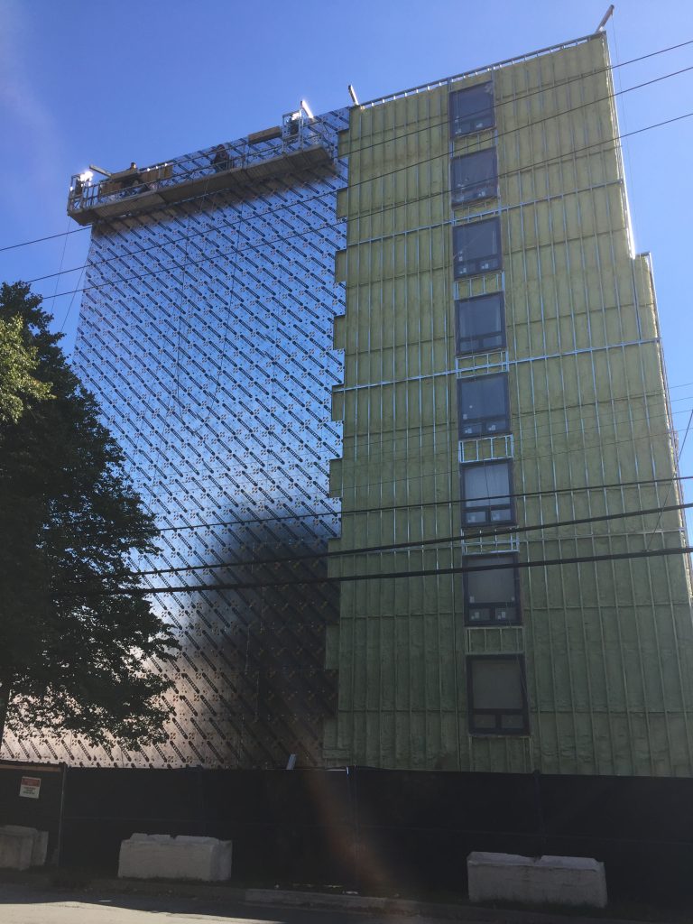 Halo Exterra installed on the exterior of a mid-rise building