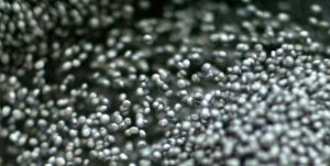 Graphite Polystyrene (GPS) beads infused with high-purity graphite particles.