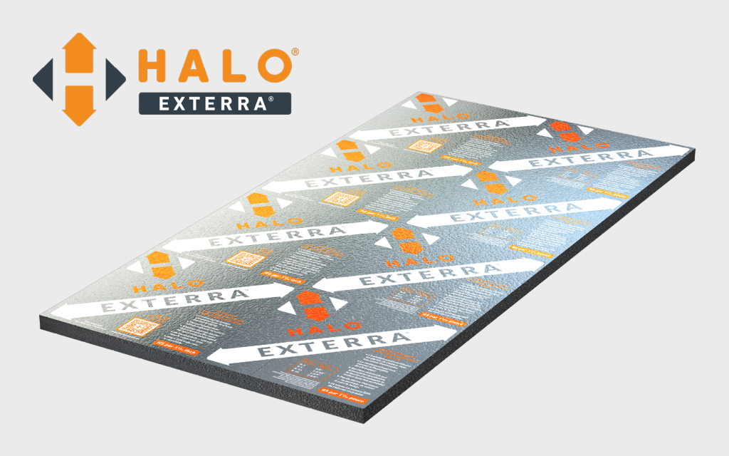 Exterra: A breathable facer that resists weather, sheds water, and lets moisture escape. Perfectly engineered for above-grade exterior wall surfaces.